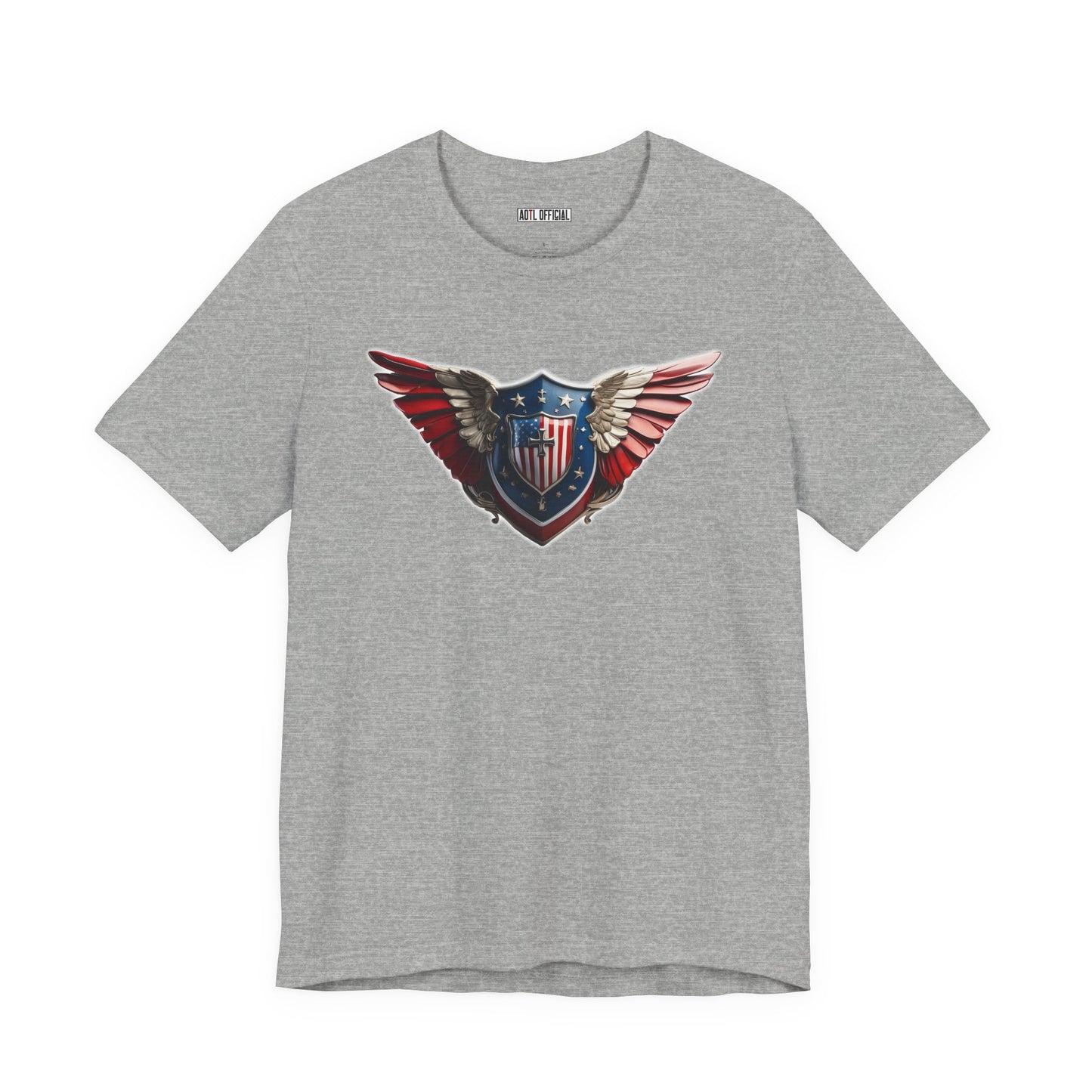 3D Winged Shield Christian Patriotic Unisex Short Sleeve Tee