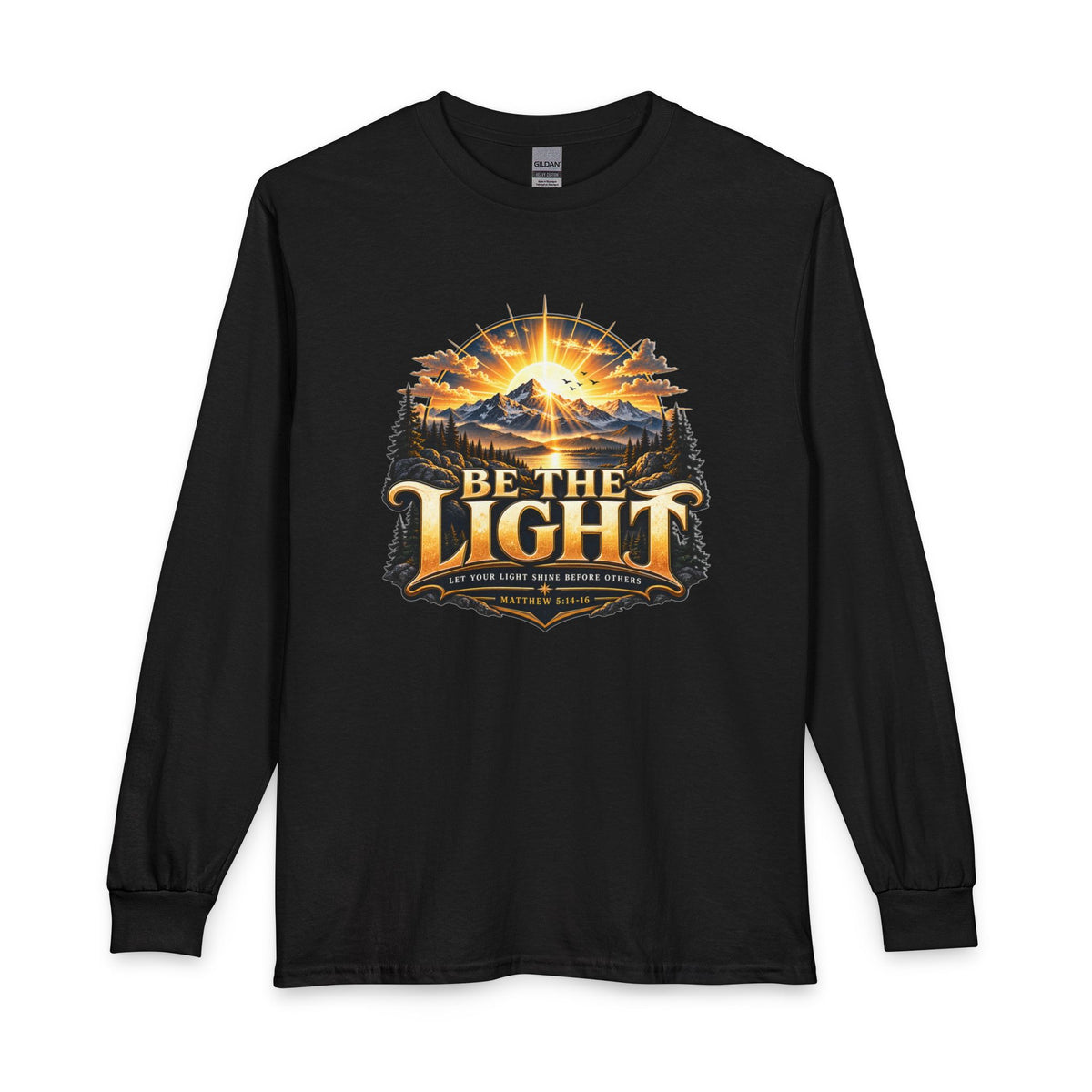 Be the Light – Matthew 5:14-16 Christian Mountain Design Long Sleeve Shirt