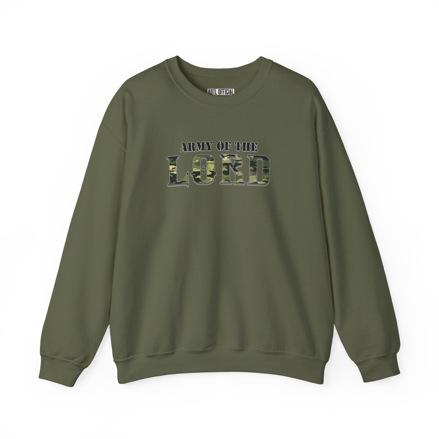 Green Camo Army of the Lord Unisex Heavy Blend™ Crewneck Sweatshirt