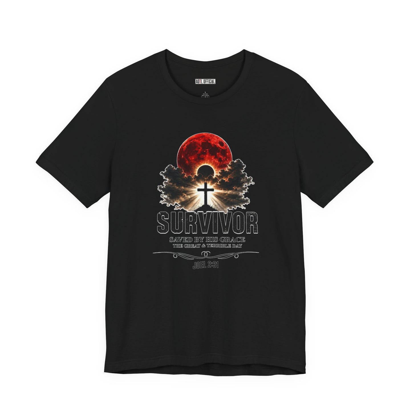 Survivor – Saved by His Grace (Joel 2:31) Unisex Short Sleeve Tee