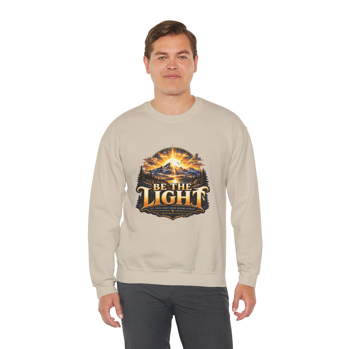 Be the Light – Matthew 5:14-16 Christian Mountain Design Christian  Sweatshirt