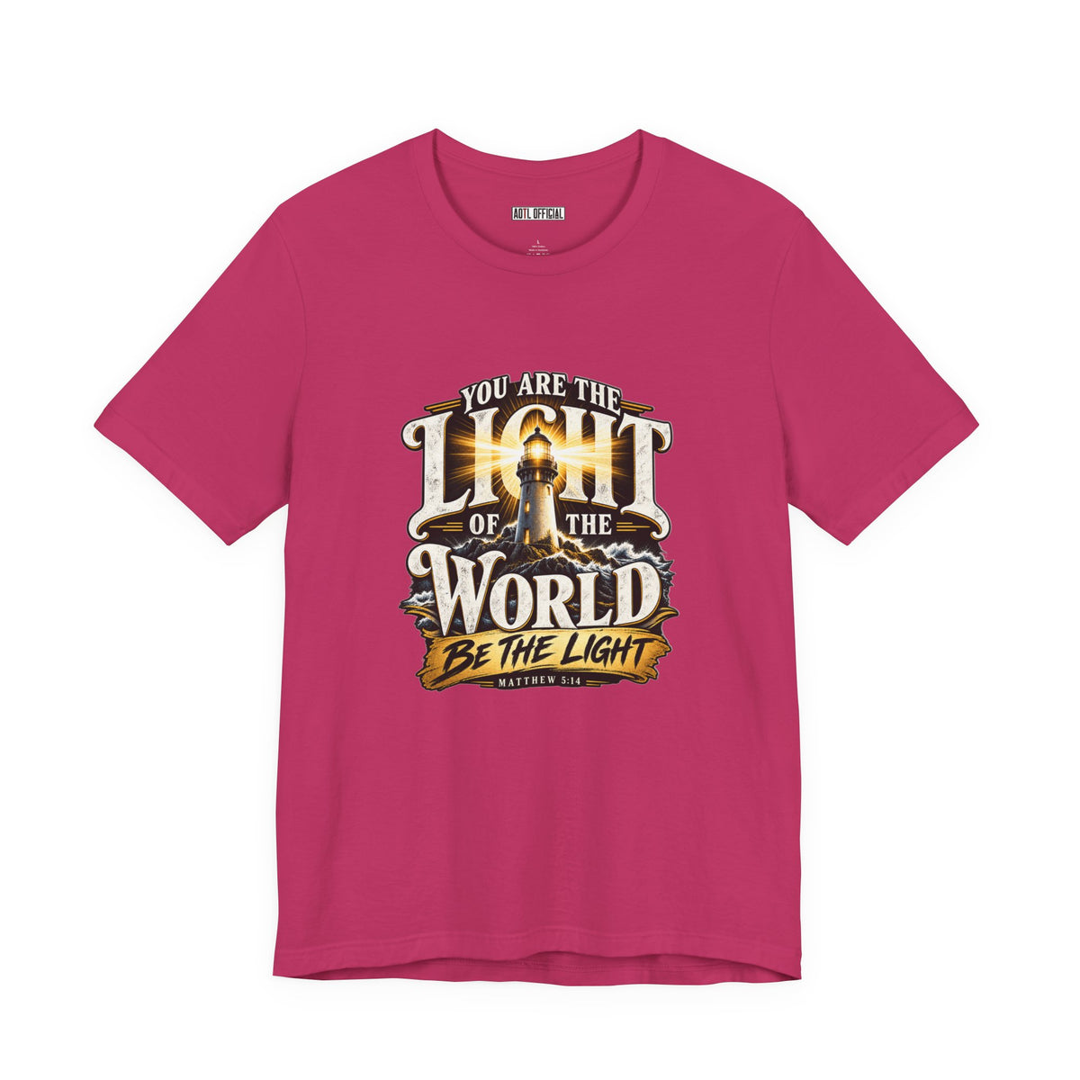 You Are the Light of the World – Matthew 5:14 Lighthouse Christian T-shirt