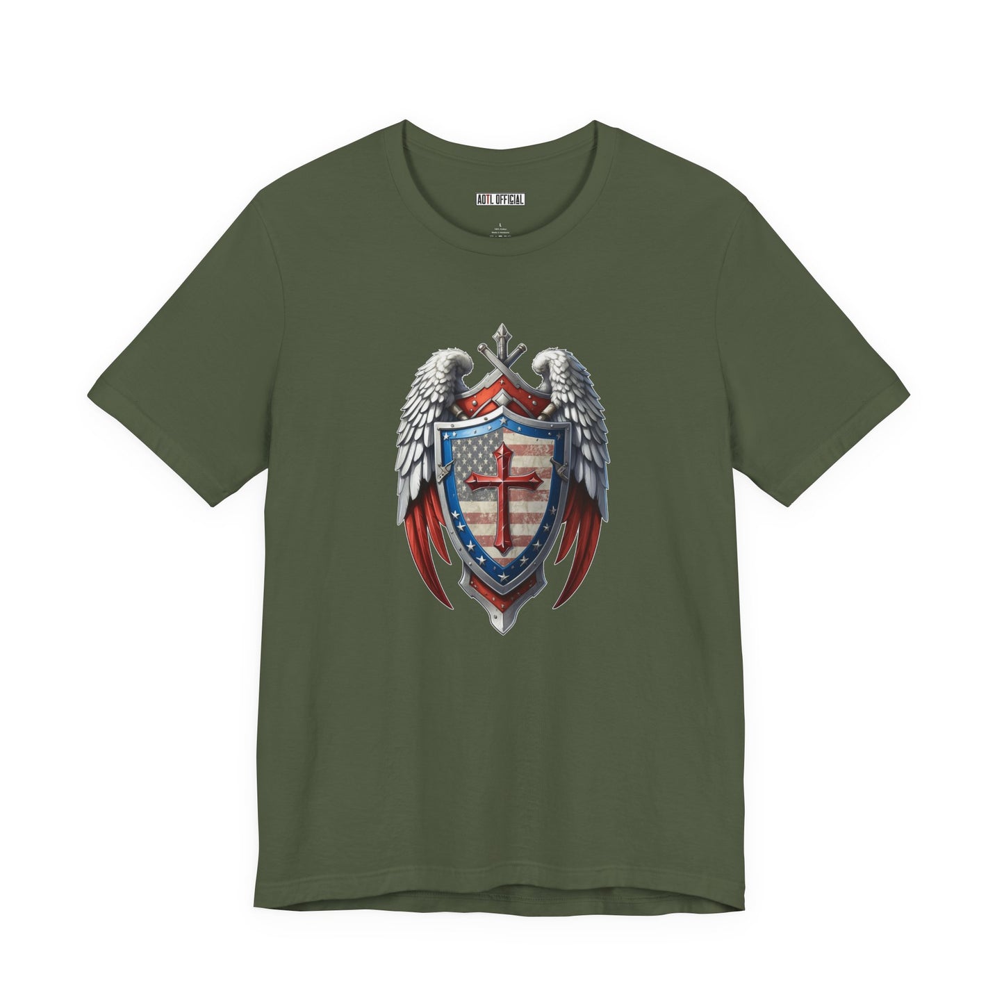 Winged Guardian Christian Patriotic Unisex Short Sleeve Tee