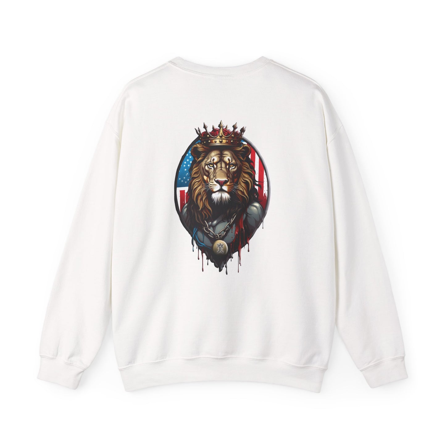 Declaring Your Destiny USA Logo/Royal Majesty Lion Of Judah  Unisex Heavy Blend™ Crewneck Sweatshirt