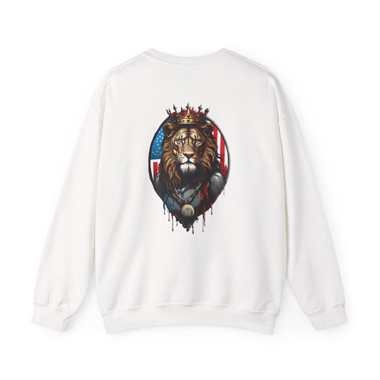 Declaring Your Destiny USA Logo/Royal Majesty Lion Of Judah  Unisex Heavy Blend™ Crewneck Sweatshirt