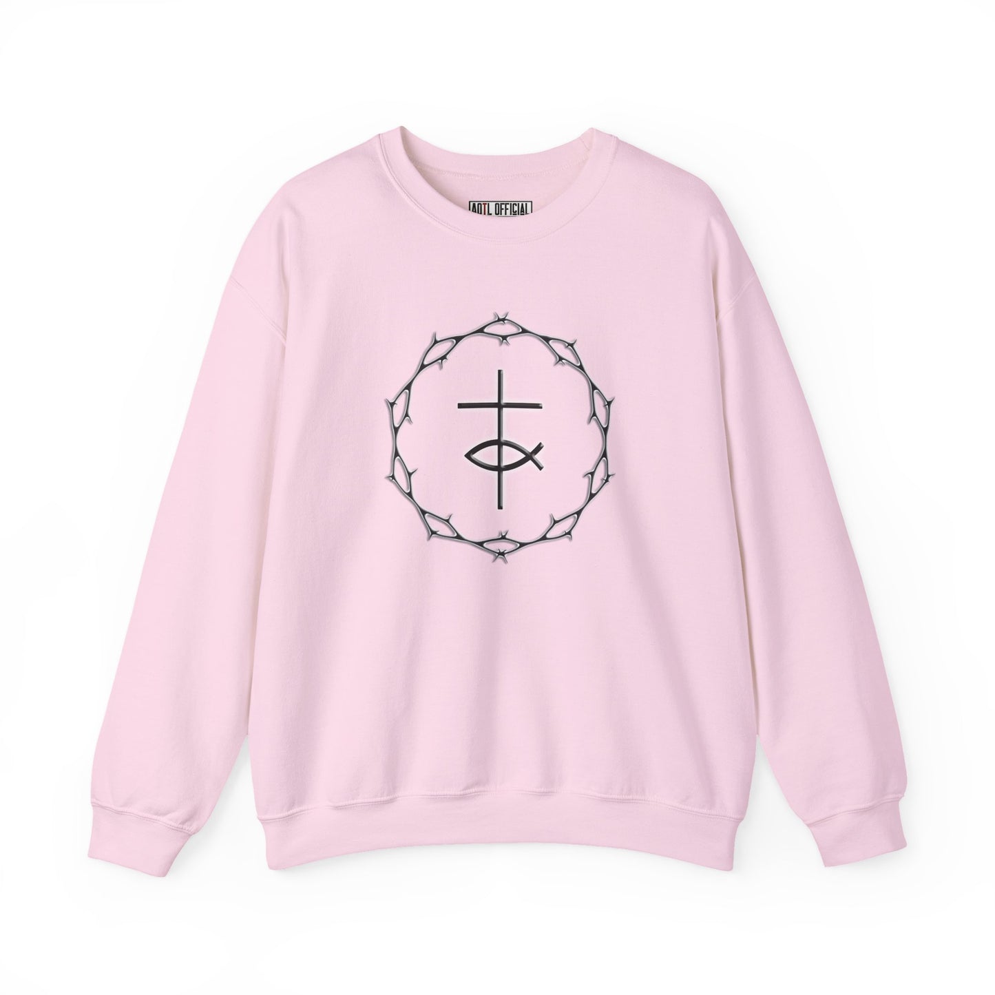 Circle of Thorns, Cross & Fish Unisex Heavy Blend™ Crewneck Sweatshirt