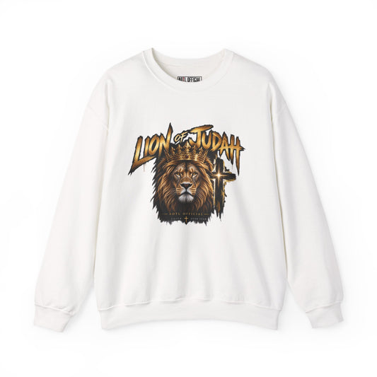 Lion of Judah — Faith Over Fear Christian Sweatshirt. This AOTL design reminds you to face uncertainty with courage and choose faith over fear.