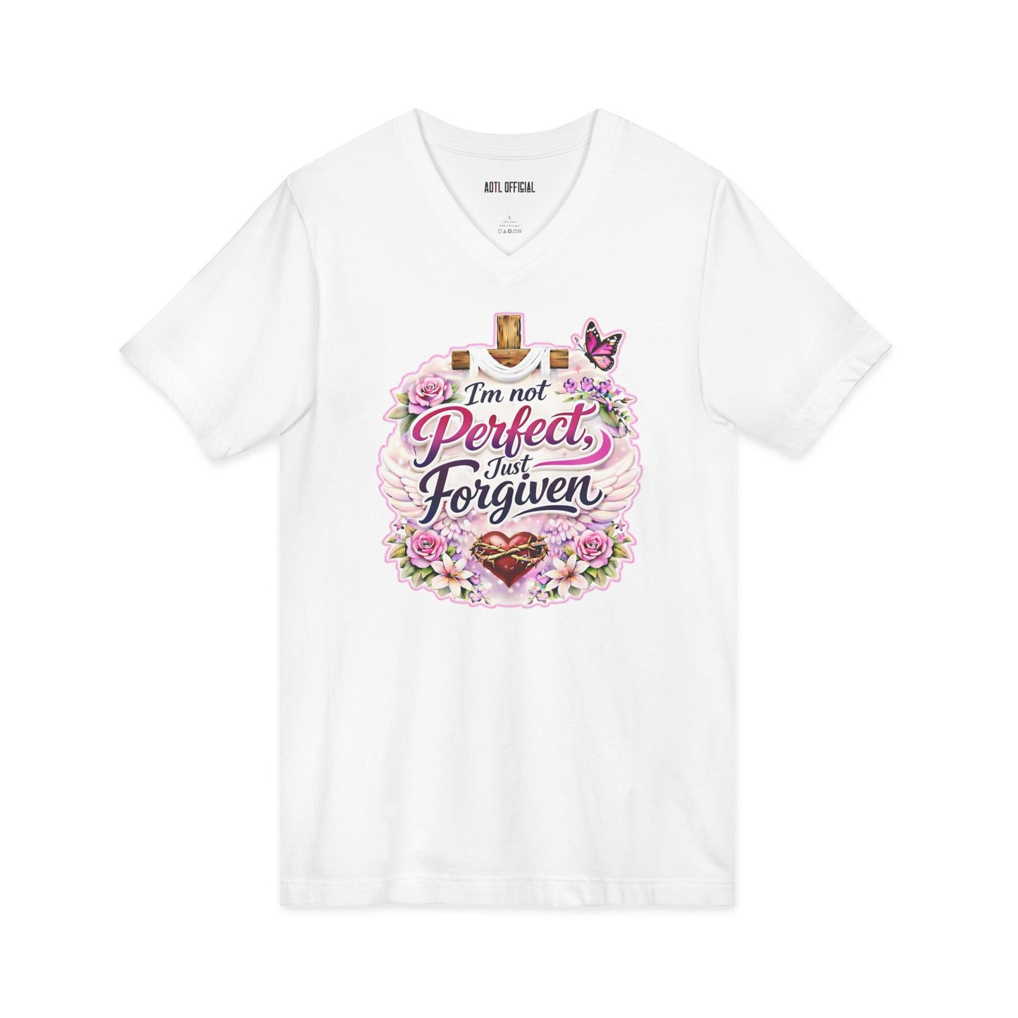 I'm Not Perfect, Just Forgiven Nature Edition V-Neck Tee