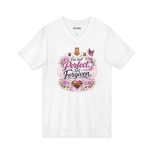 I'm Not Perfect, Just Forgiven Nature Edition V-Neck Tee