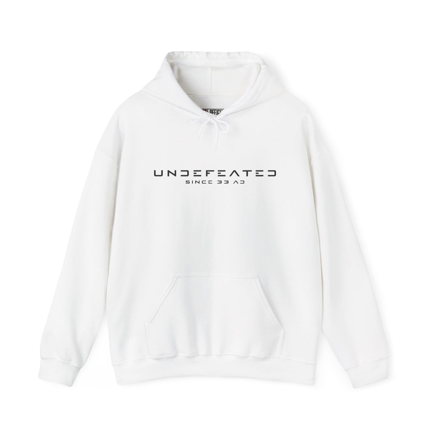 Undefeated Since 33 AD Modern Script Christian Hoodie