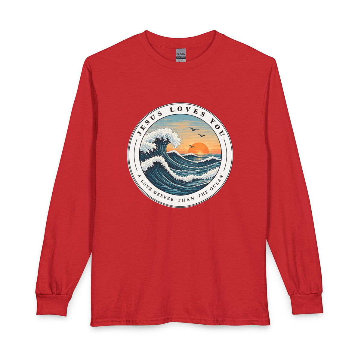 Jesus Loves You — A Love Deeper Than the Ocean Christian Long Sleeve Shirt