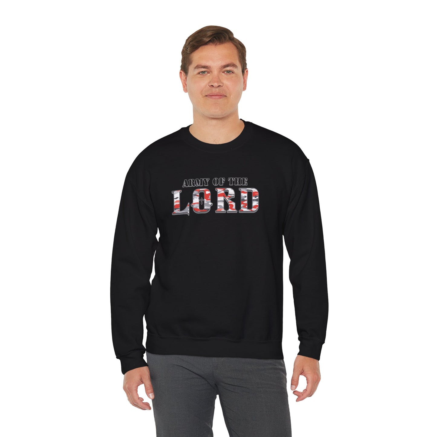 Red Camo Army of the Lord Unisex Heavy Blend™ Crewneck Sweatshirt