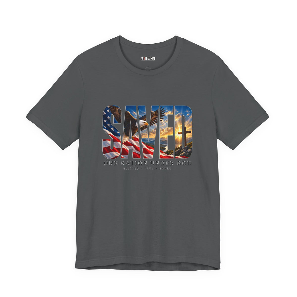 Saved-One Nation Under God Christian T-shirt