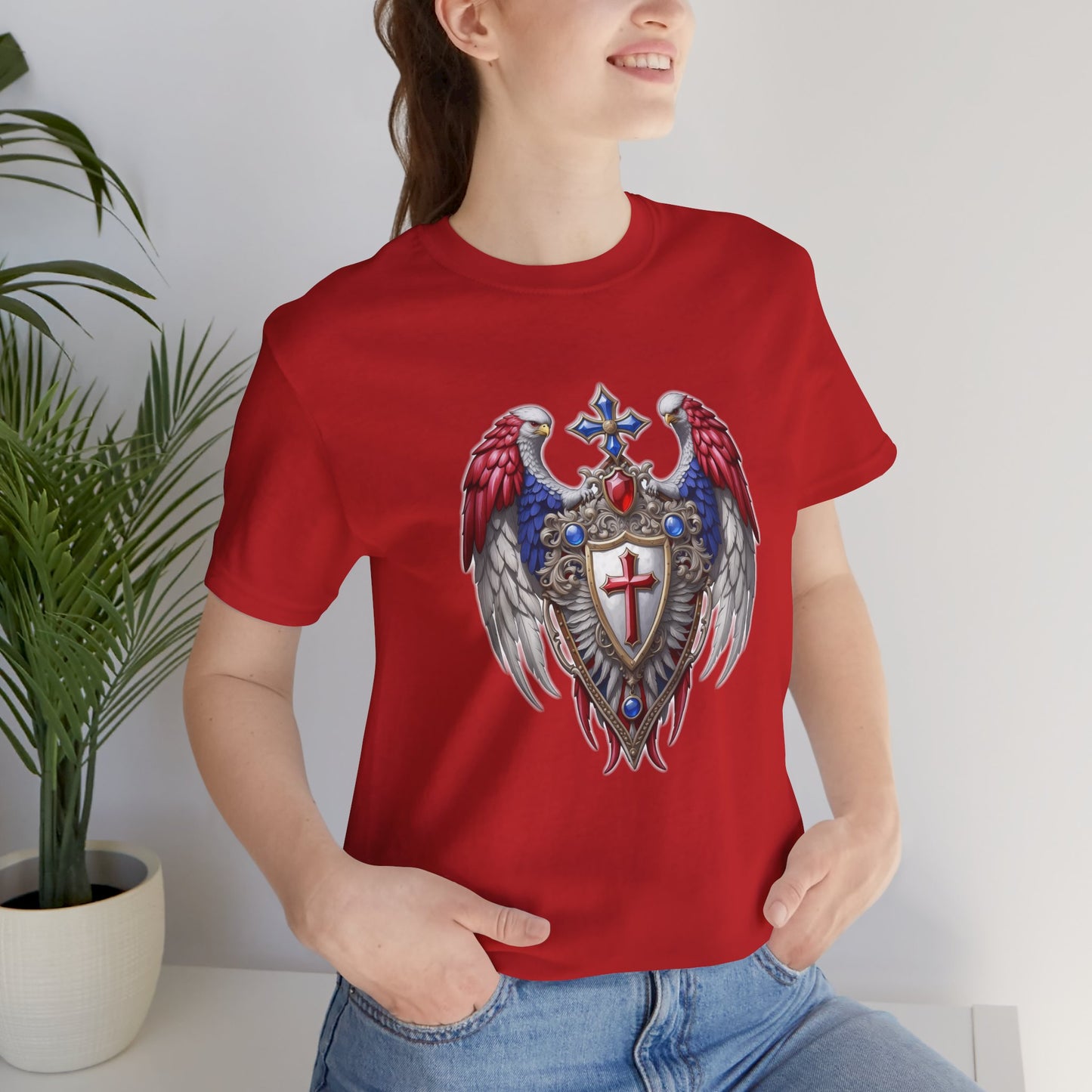 Winged Guardians of Faith Unisex Short Sleeve Tee