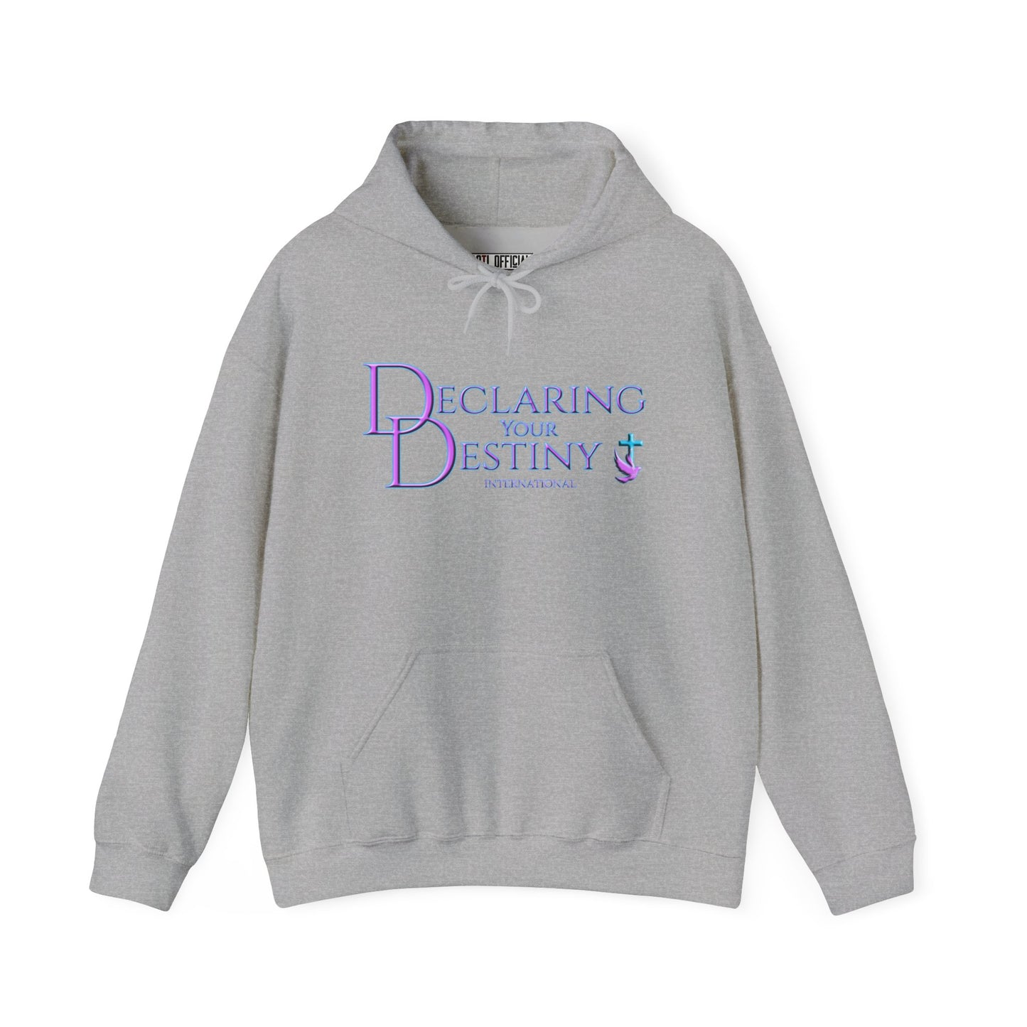 Declaring Your Destiny Purple-Teal logo/ Alpha & Omega Purple Lightning Unisex Heavy Blend™ Hooded Sweatshirt