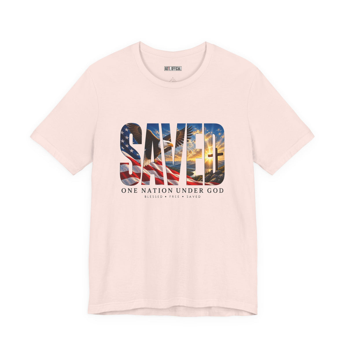 Saved-One Nation Under God Christian T-shirt
