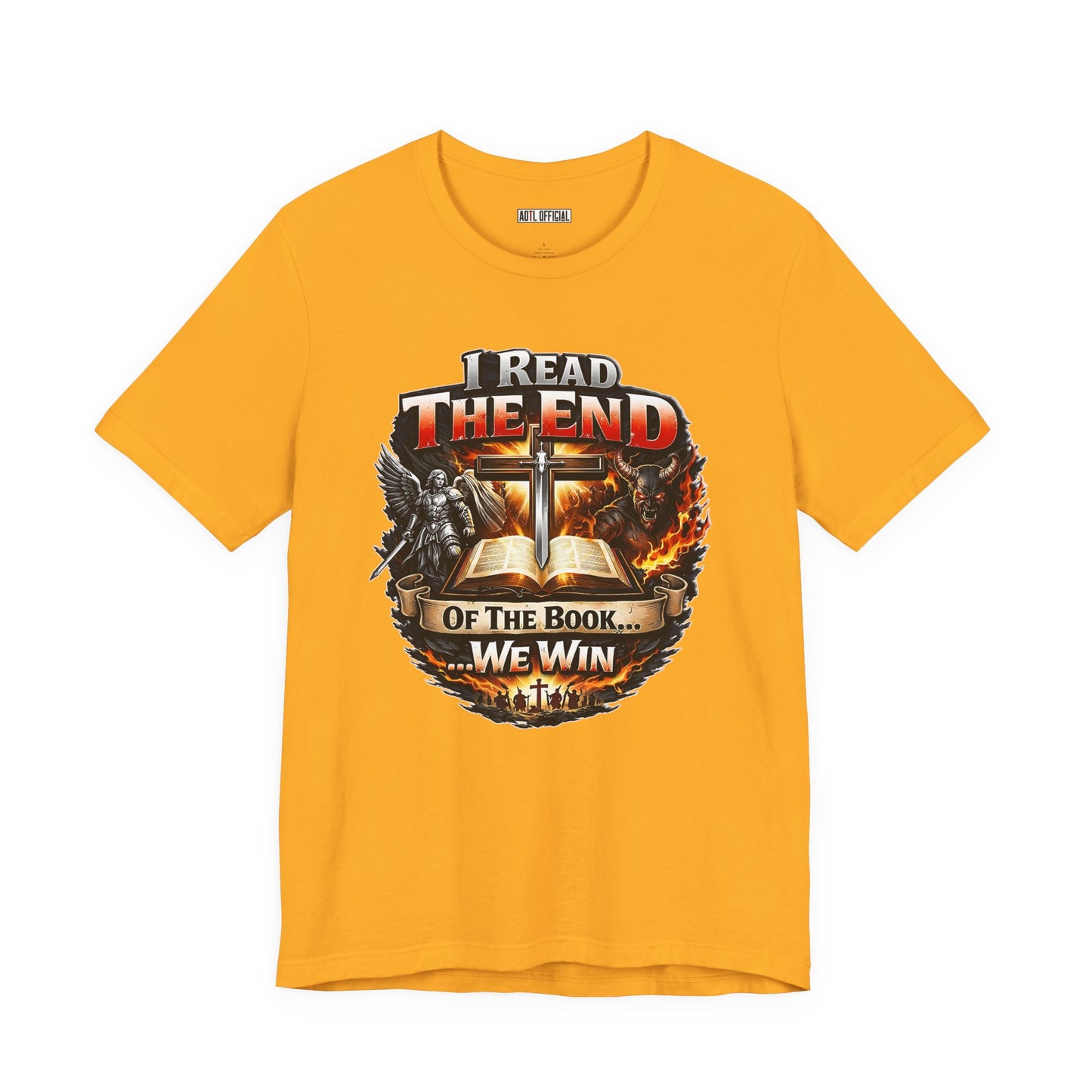 I Read the End of the Book, We Win Christian Short Sleeve Tee