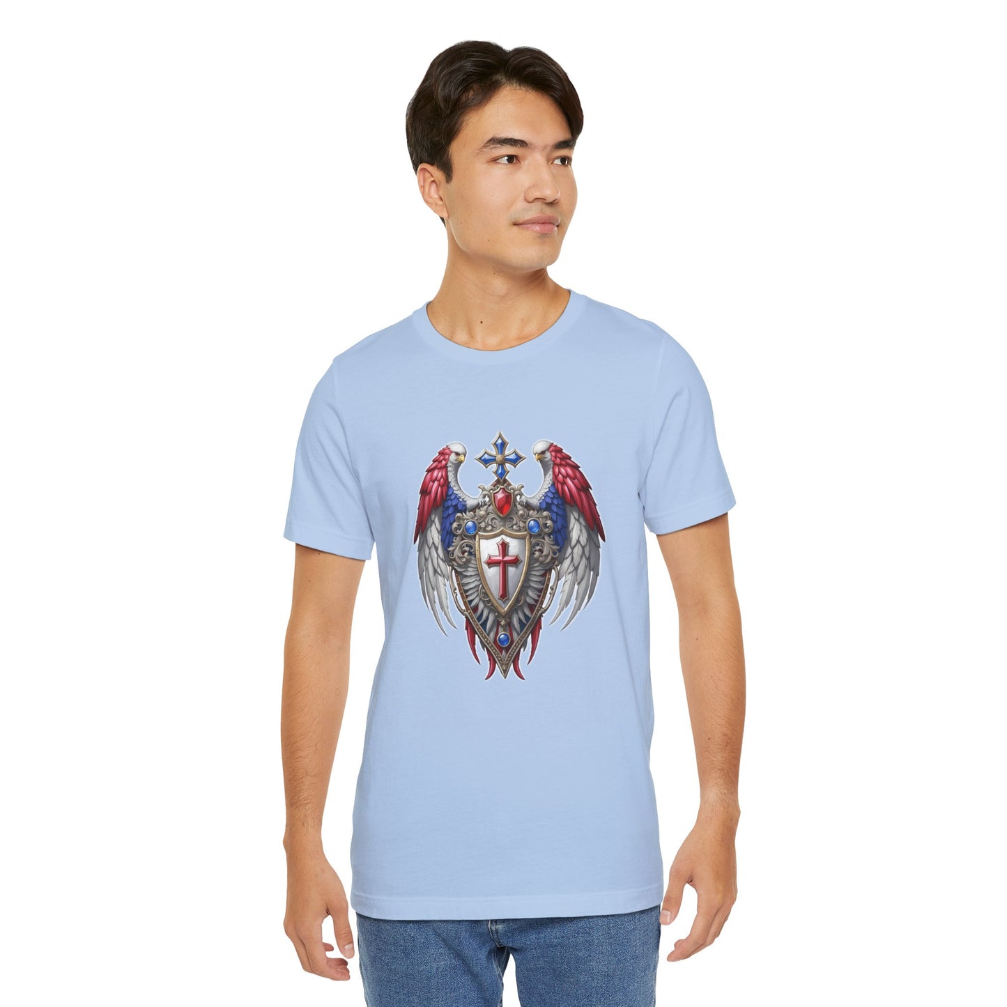Winged Guardians of Faith Unisex Short Sleeve Tee