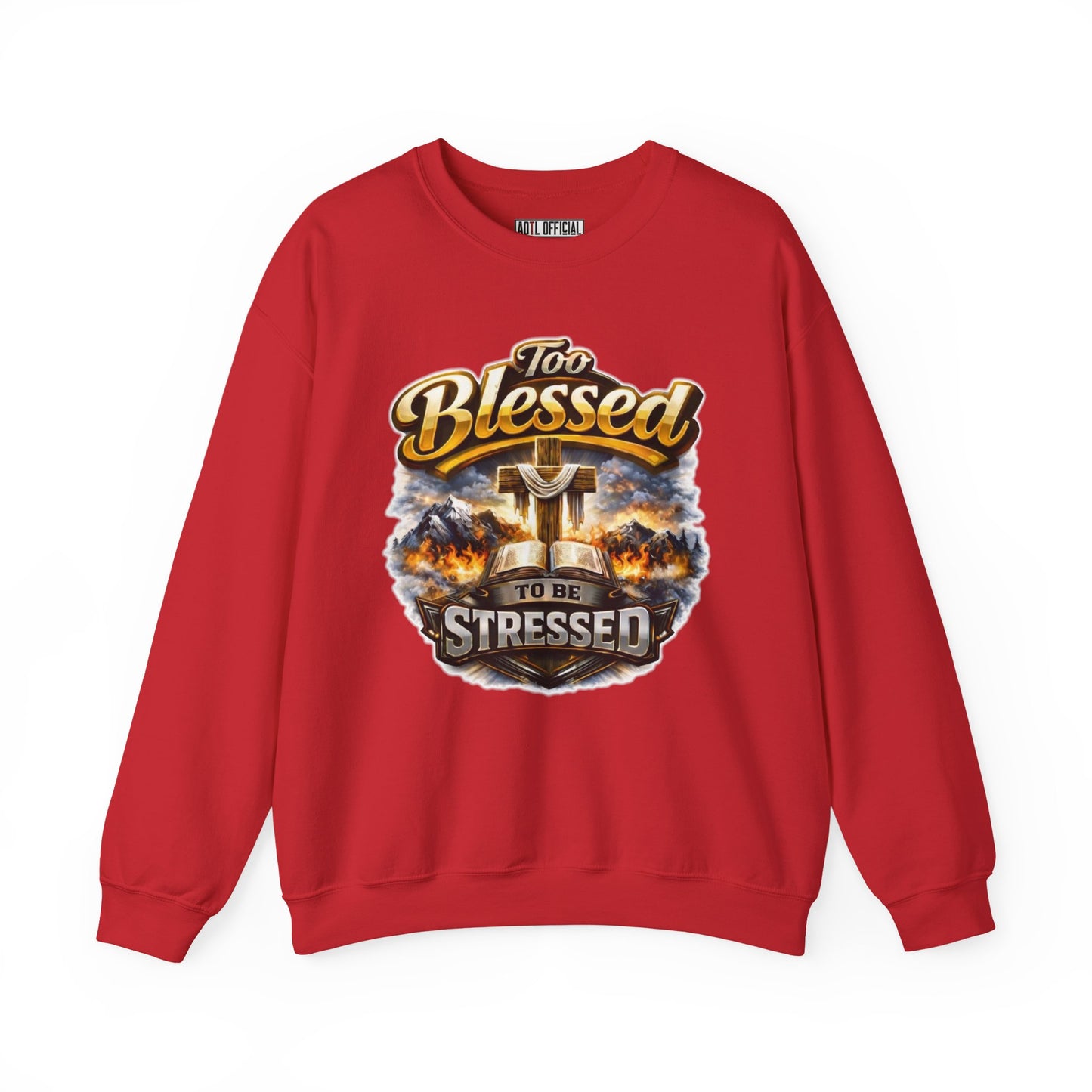 Too Blessed To Be Stressed Unisex Heavy Blend™ Crewneck Sweatshirt
