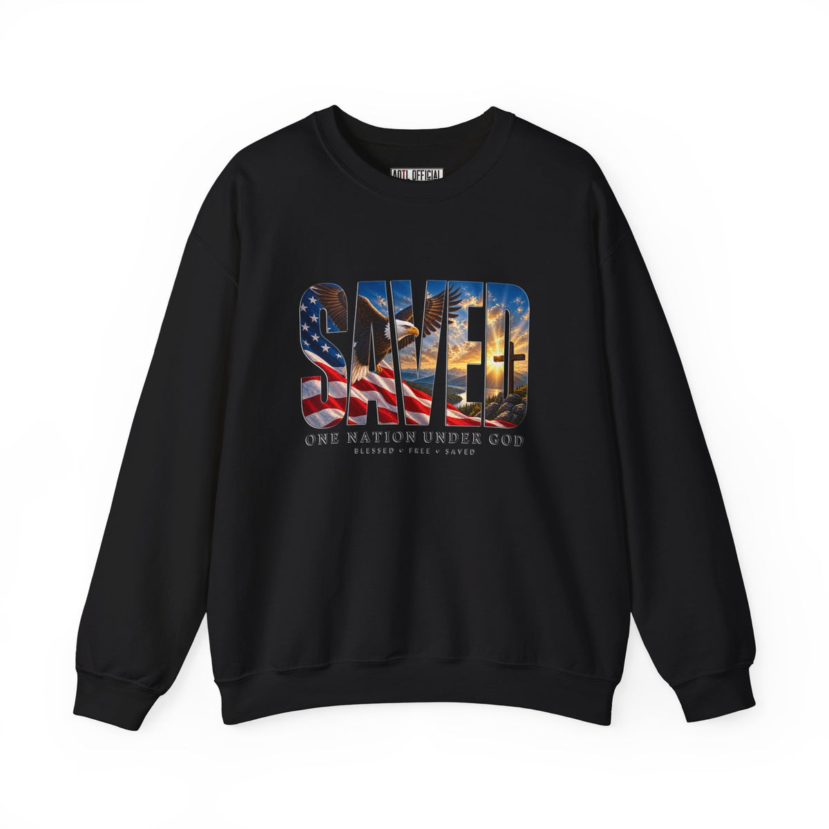 Saved-One Nation Under God Christian Sweatshirt