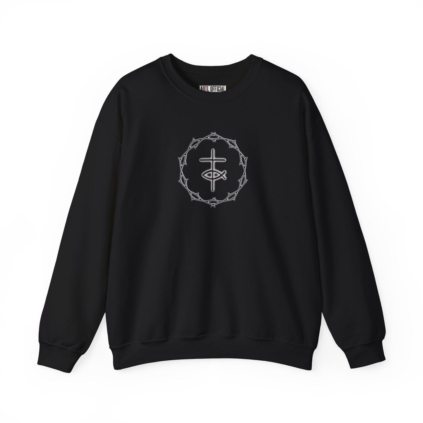 Circle of Thorns, Cross & Fish Unisex Heavy Blend™ Crewneck Sweatshirt