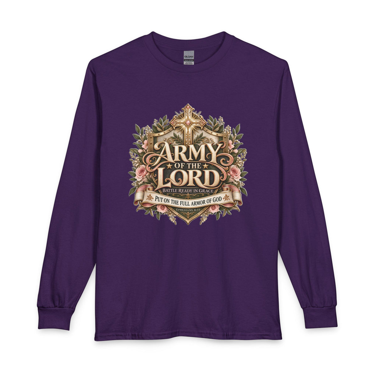 Army of the Lord — Battle Ready in Grace Christian Long Sleeve Shirt