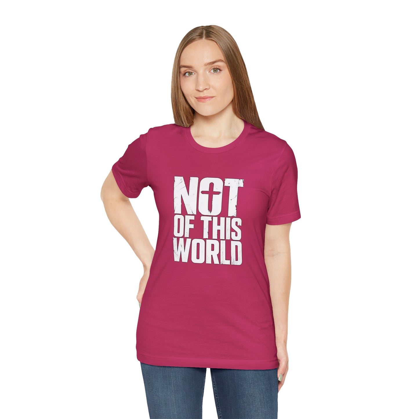 Not Of This World White Text Christian T-Shirt