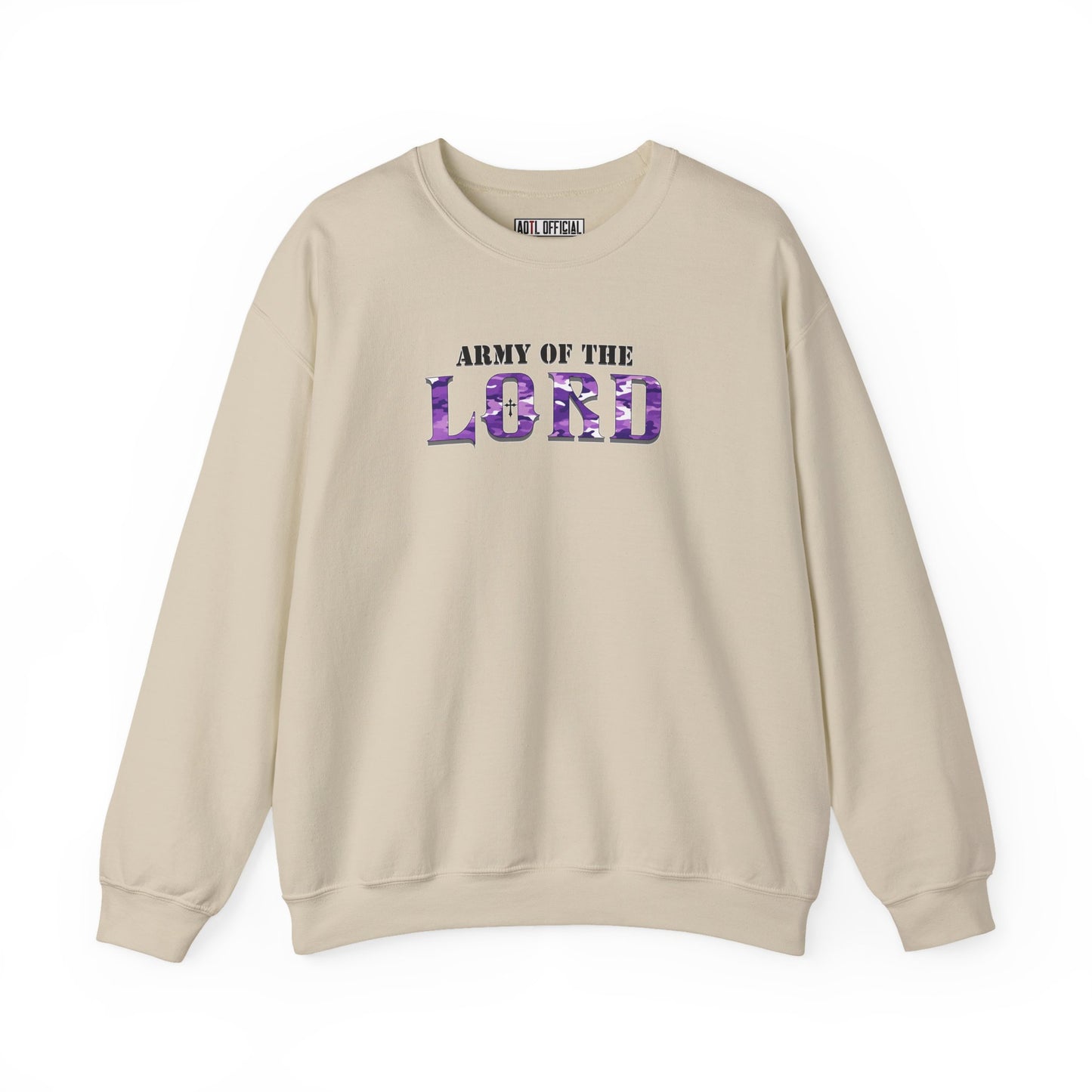 Purple Camo Army of the Lord Unisex Heavy Blend™ Crewneck Sweatshirt
