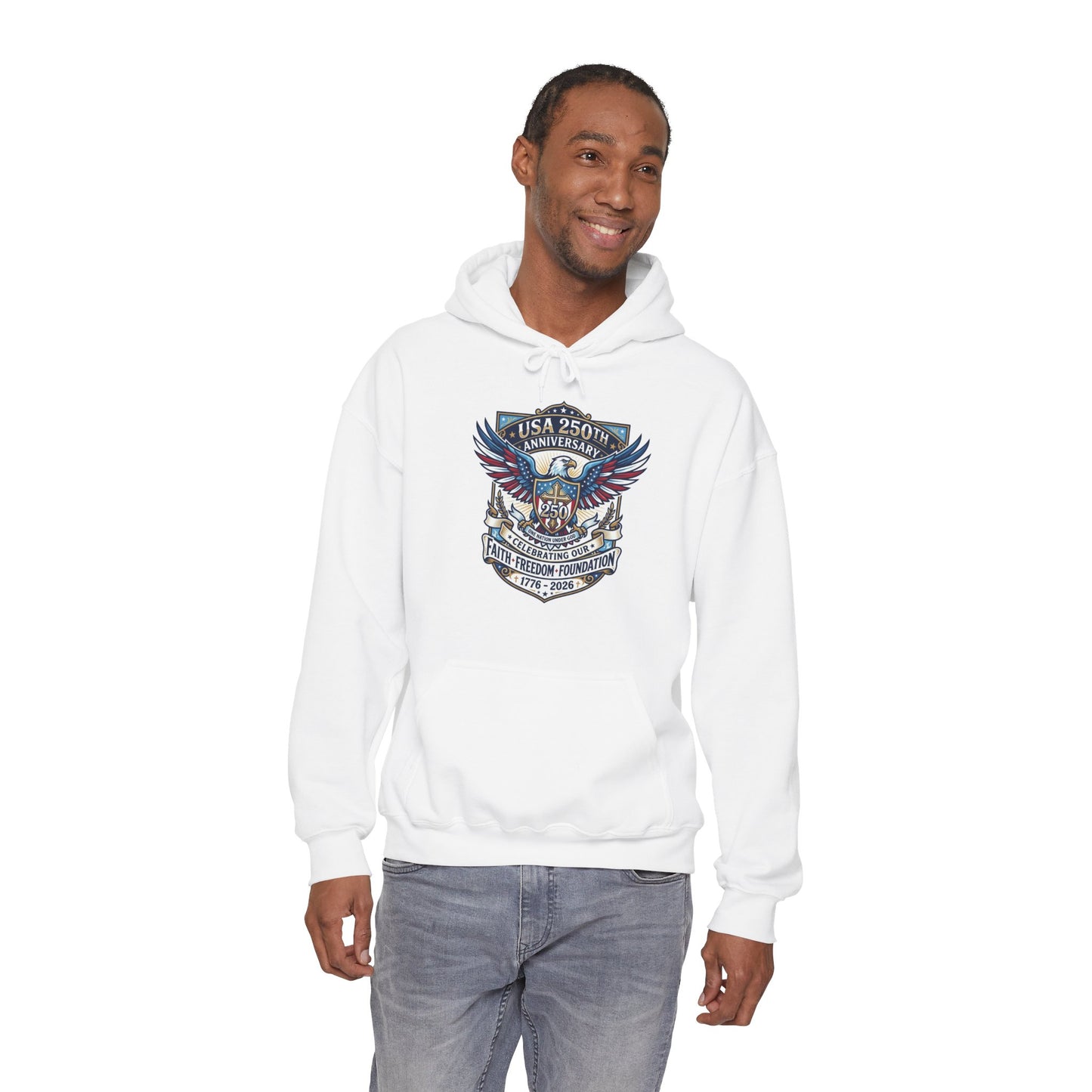 250 Years, One Nation Under God Unisex Heavy Blend™ Hooded Sweatshirt