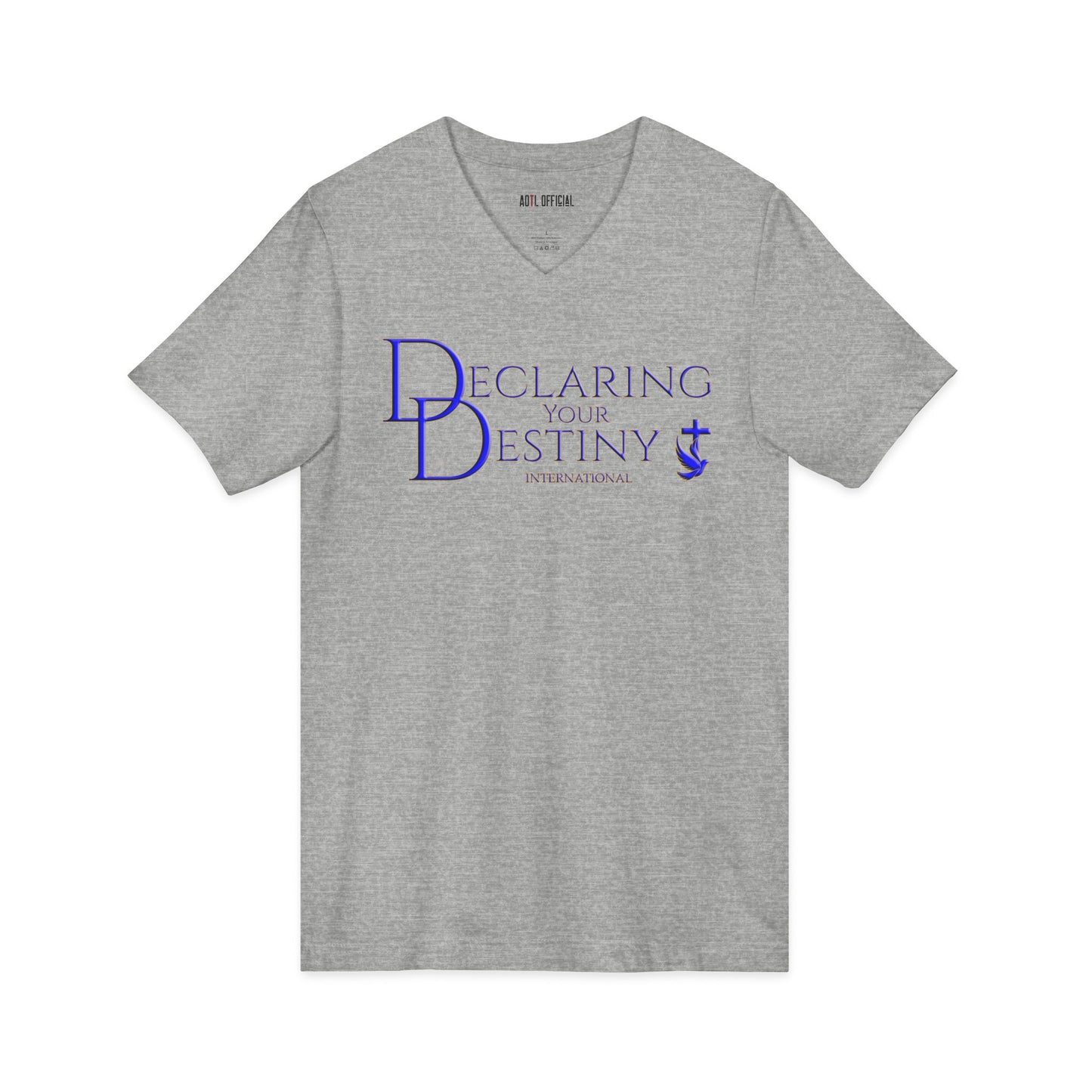 DYD logo in Blue and Gold  V-Neck Tee