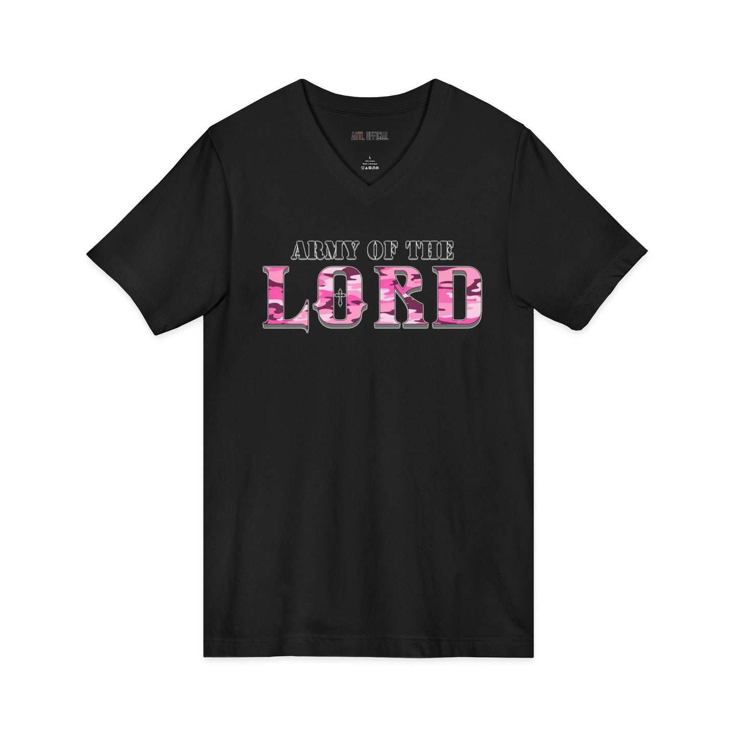 Pink Army of the Lord V-neck Tee