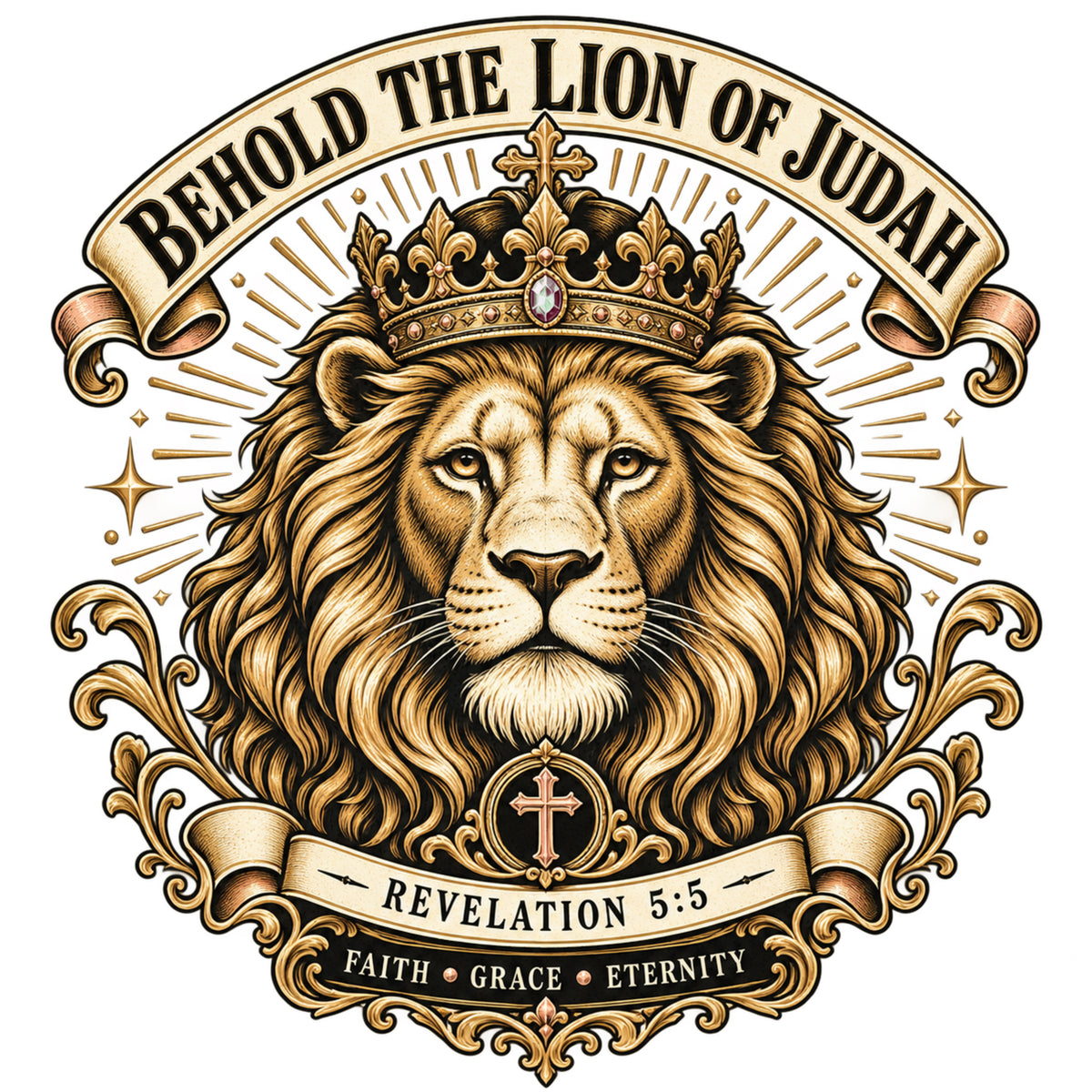 Behold the Lion of Judah — Revelation 5:5 Christian Long Sleeve Shirt