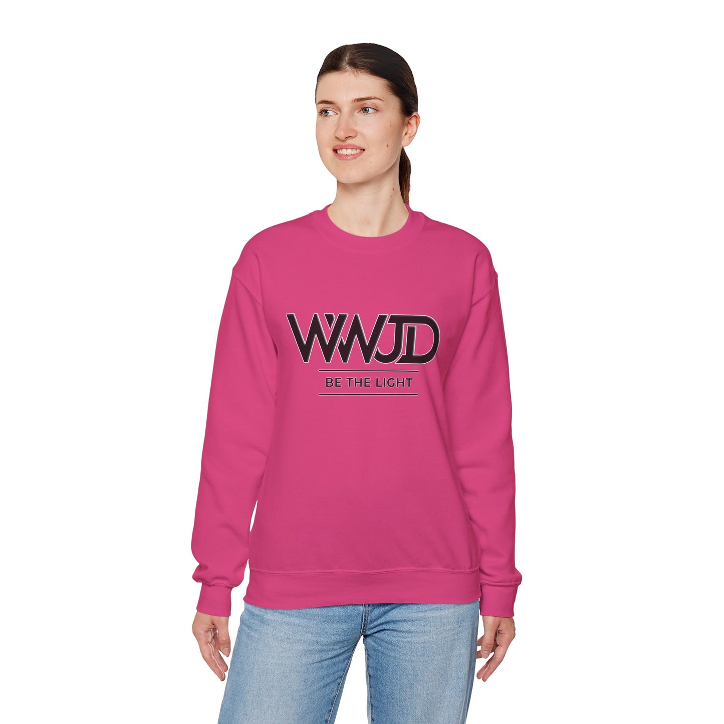 WWJD Faith Reminder Unisex Heavy Blend™ Crewneck Sweatshirt