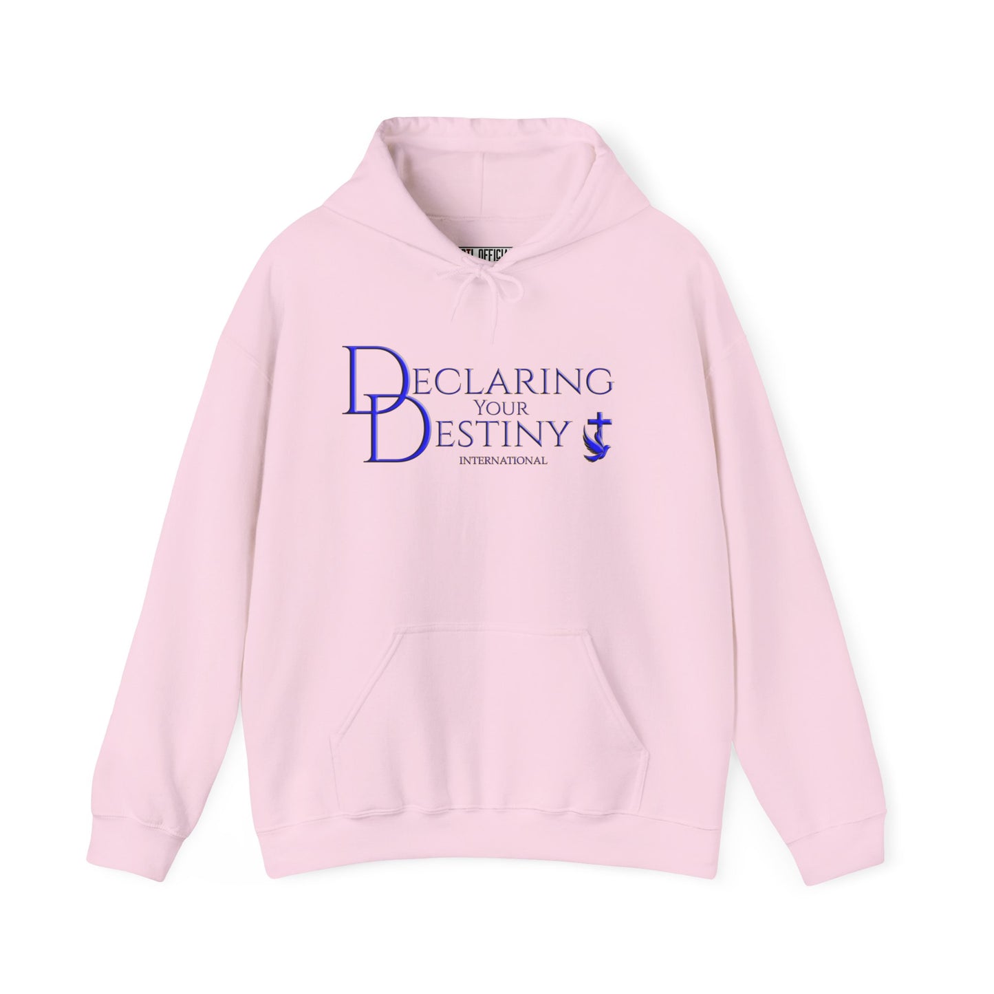 Declaring Your Destiny Blue & Gold logo/ Philippians 4:13  Unisex Heavy Blend™ Hooded Sweatshirt
