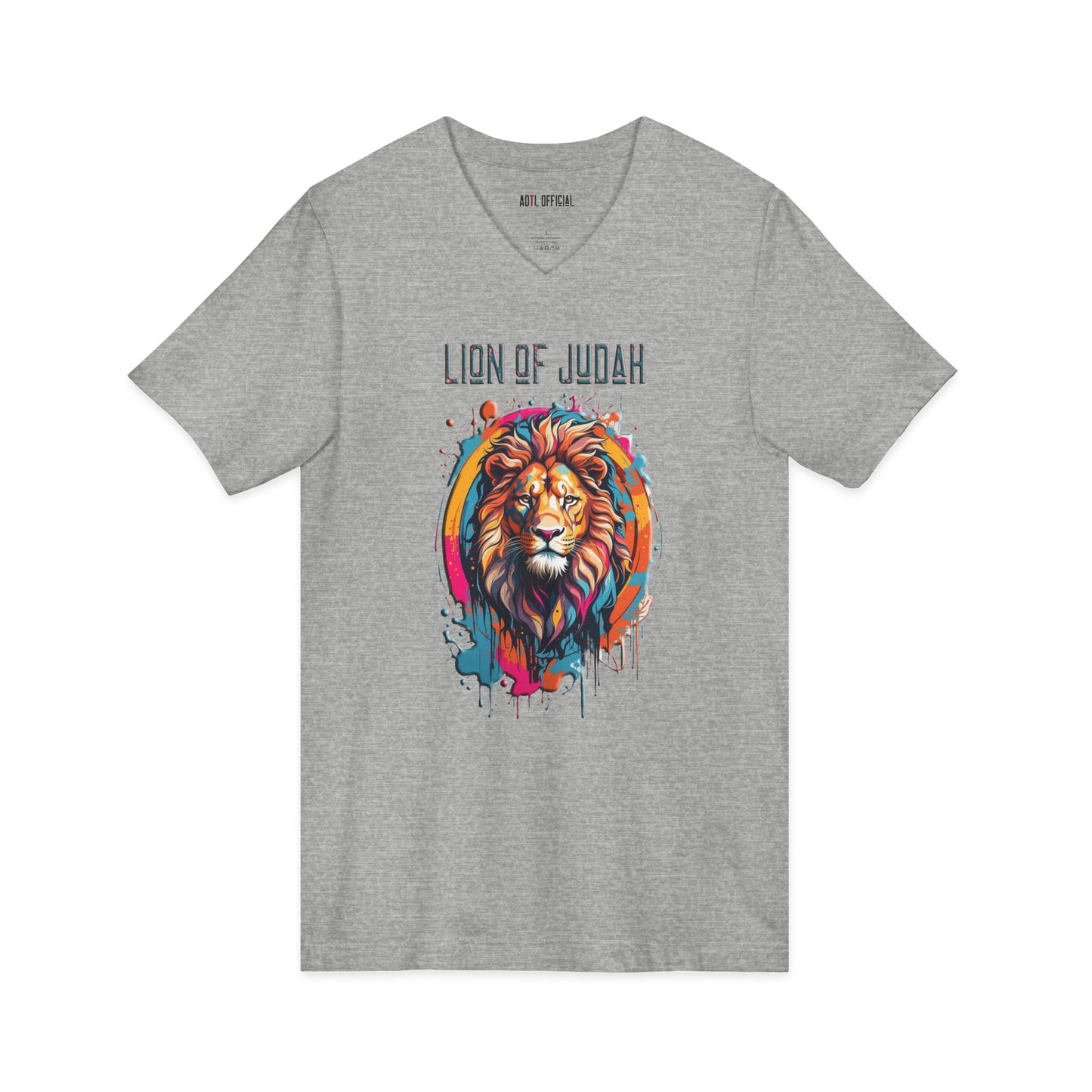 Graffiti Drip Lion of Judah V-neck Tee