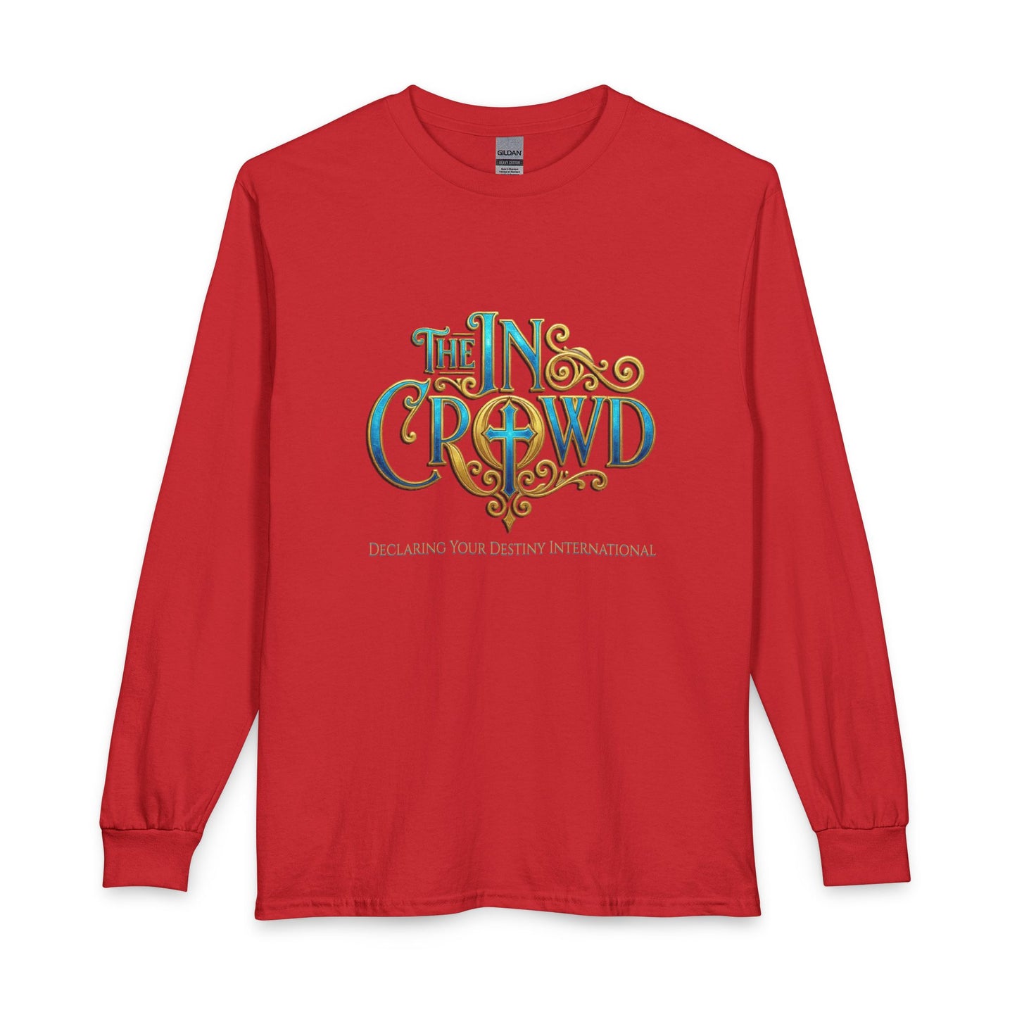 Ornate The In Crowd Blue & Gold Christian Long Sleeve Shirt