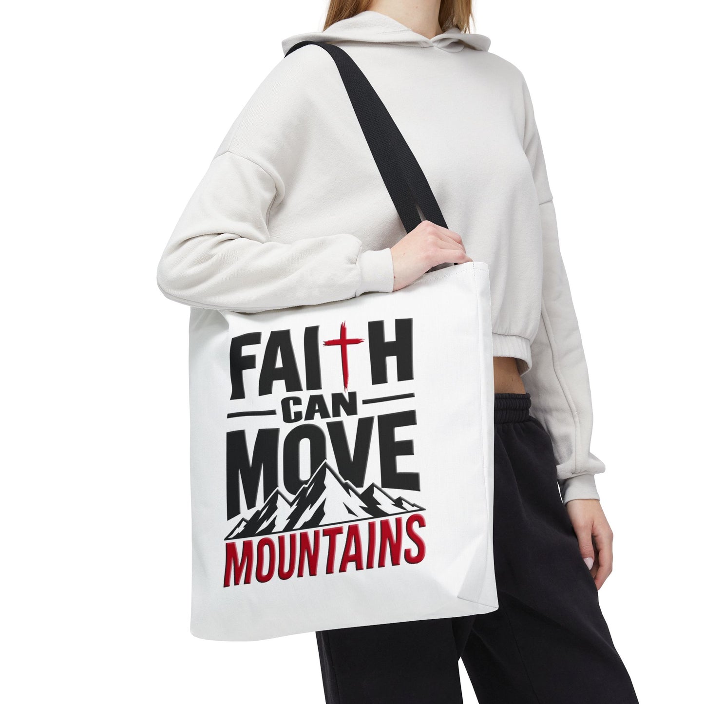 Faith Can Move Mountains/ Team Jesus Christian Tote Bag