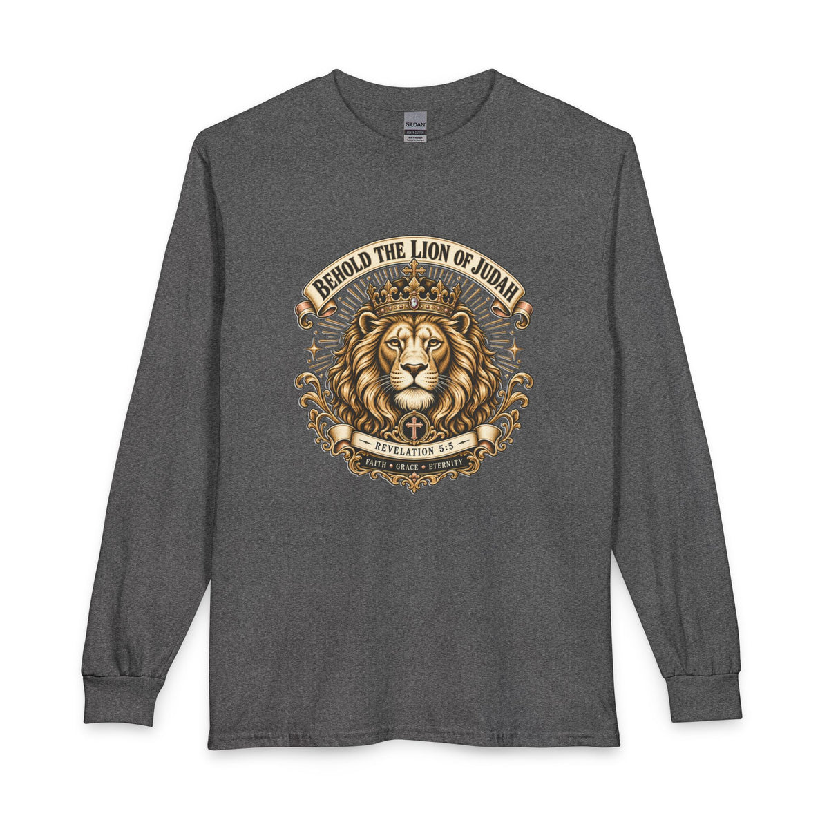 Behold the Lion of Judah — Revelation 5:5 Christian Long Sleeve Shirt