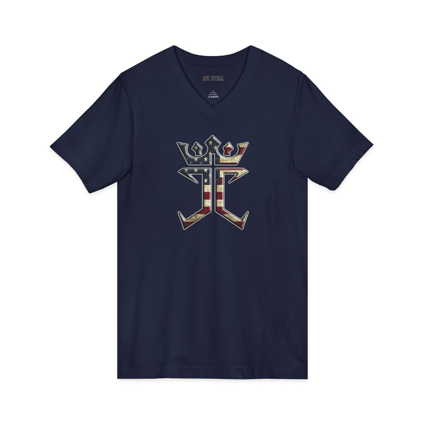 Jesus Christ Is King In The USA Vintage  V-Neck Tee