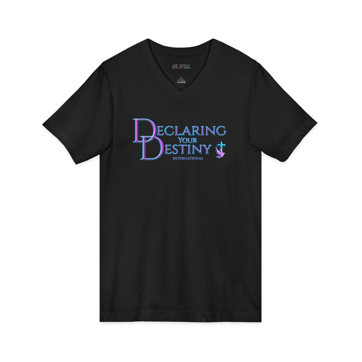 DYD logo in Lilac and Teal  V-Neck Tee