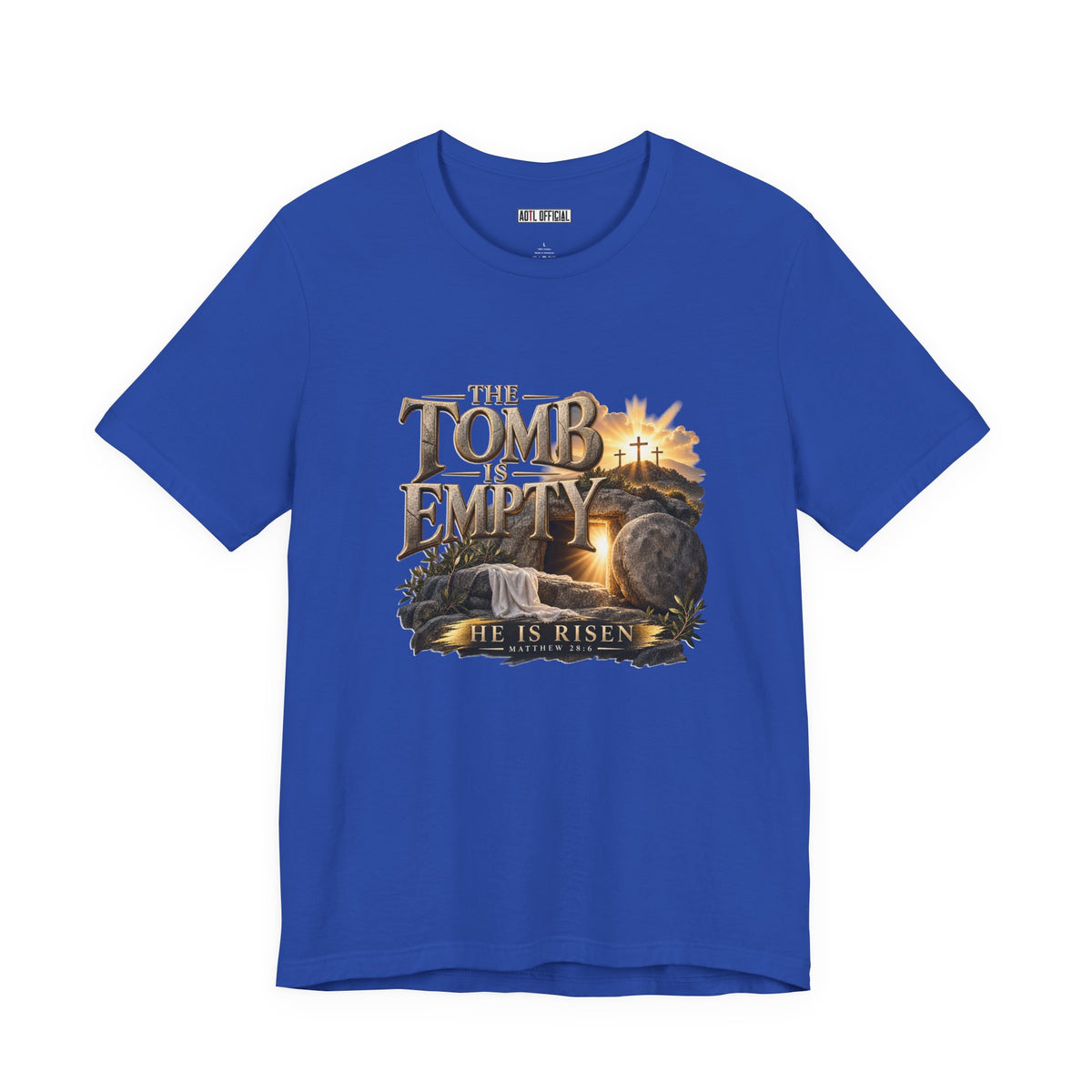 The Tomb Is Empty — Matthew 28:6 Christian T-shirt