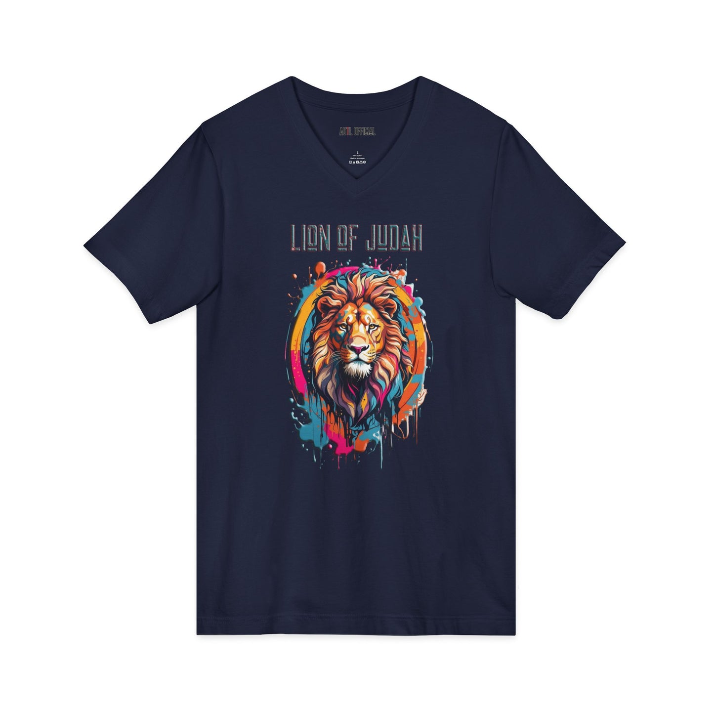 Graffiti Drip Lion of Judah V-neck Tee