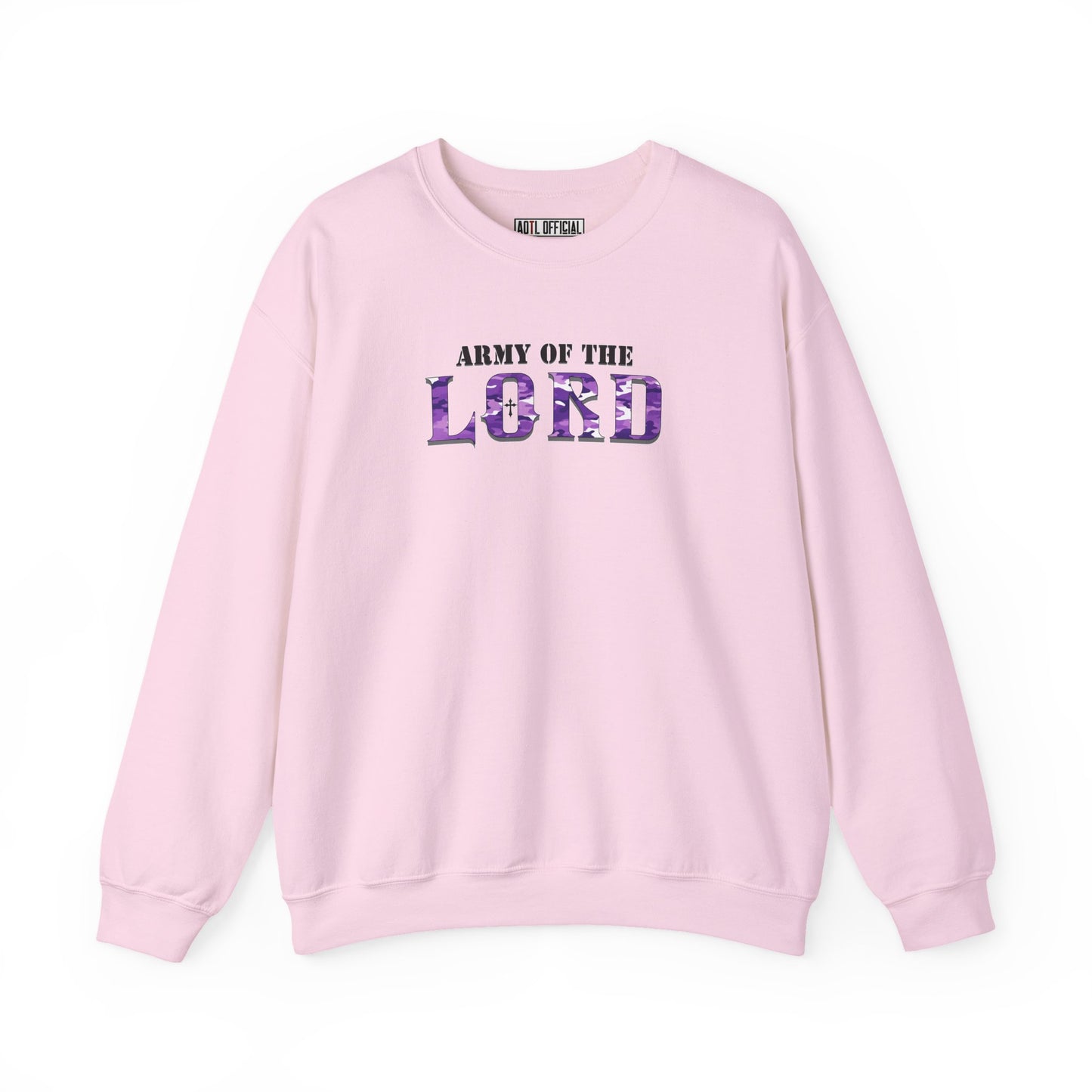 Purple Camo Army of the Lord Unisex Heavy Blend™ Crewneck Sweatshirt