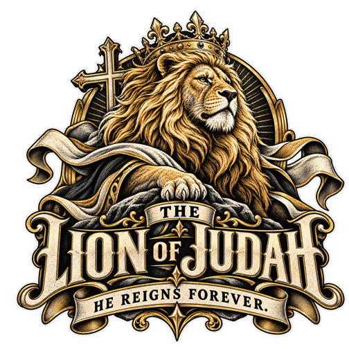 Lion of Judah — He Reigns Forever Christian T-shirt