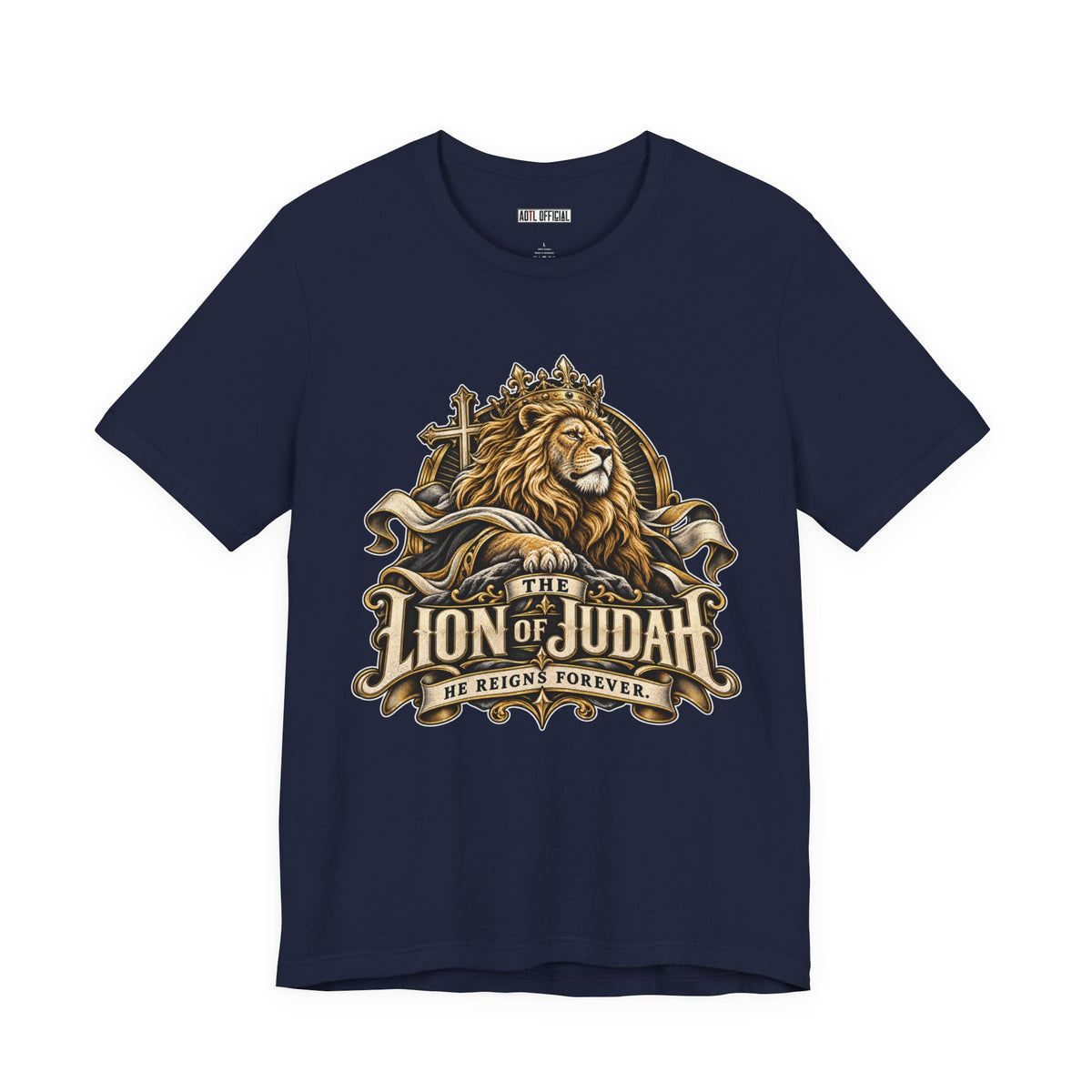 Lion of Judah — He Reigns Forever Christian T-shirt