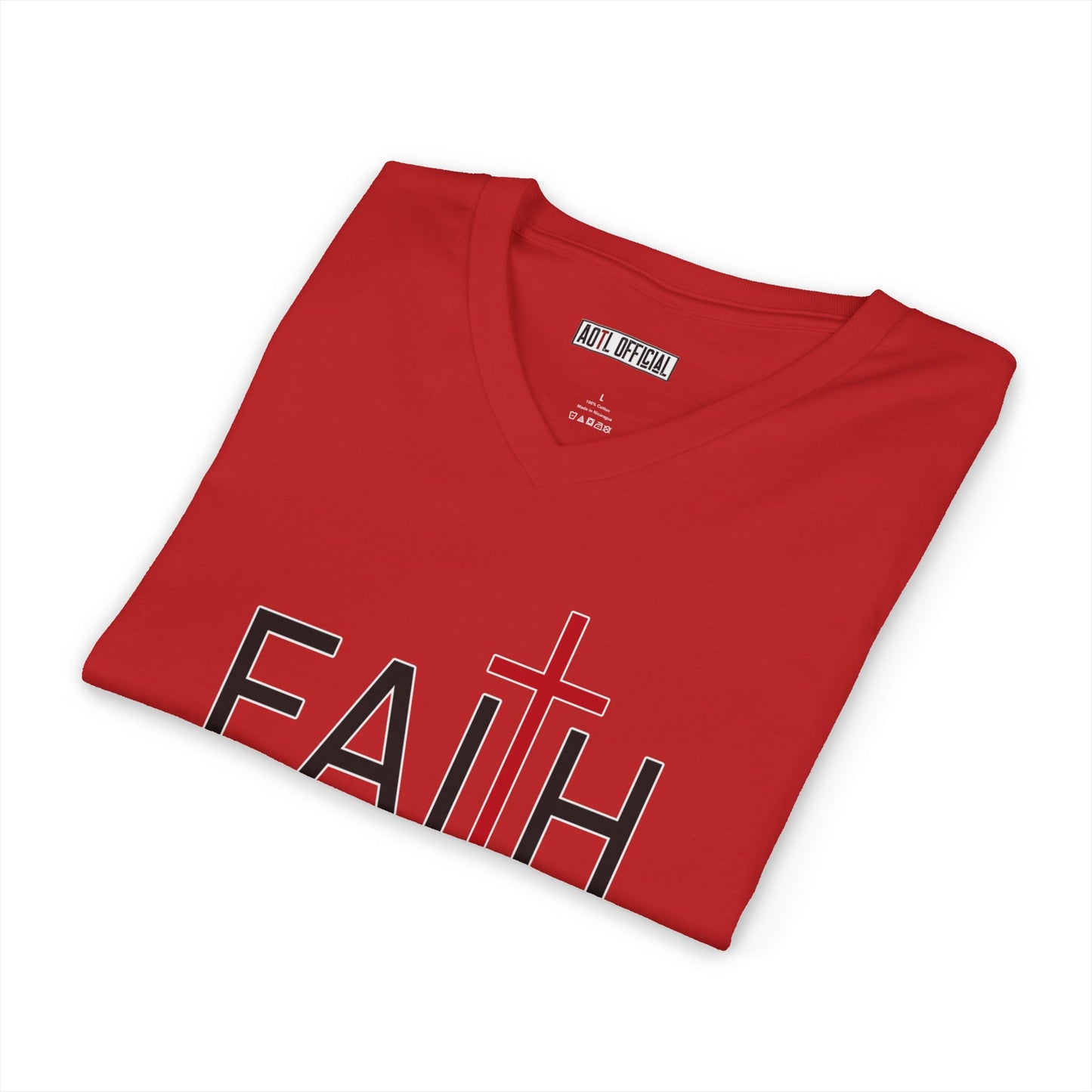 Faith Over Fear Christian V-Neck Tee