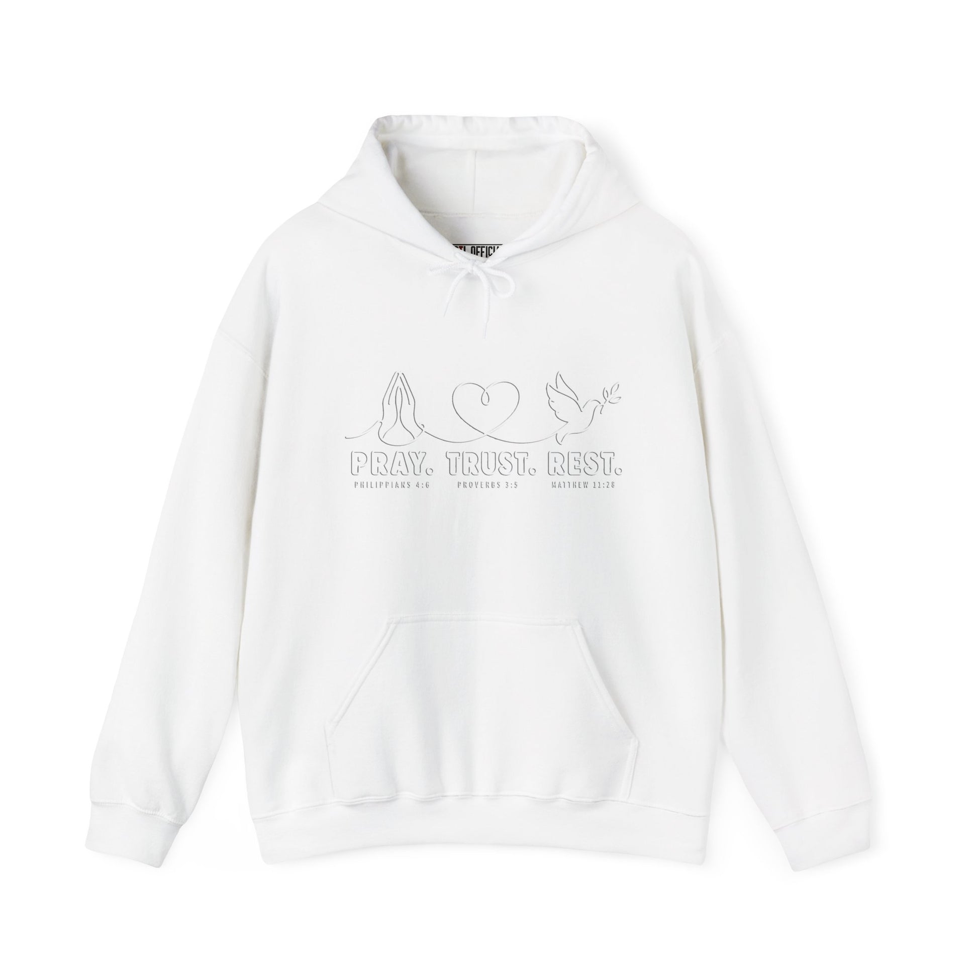 Shop the Pray. Trust. Rest. Christian Hoodie. A simple three-part reminder for every season of life: pray about it, trust God with it, and rest in Him. 