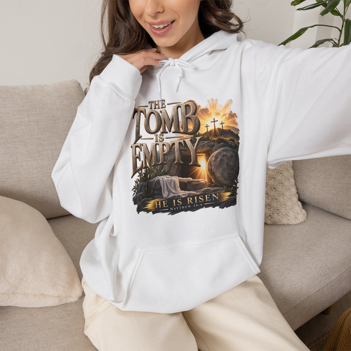 The Tomb Is Empty — Matthew 28:6 Christian Hoodie