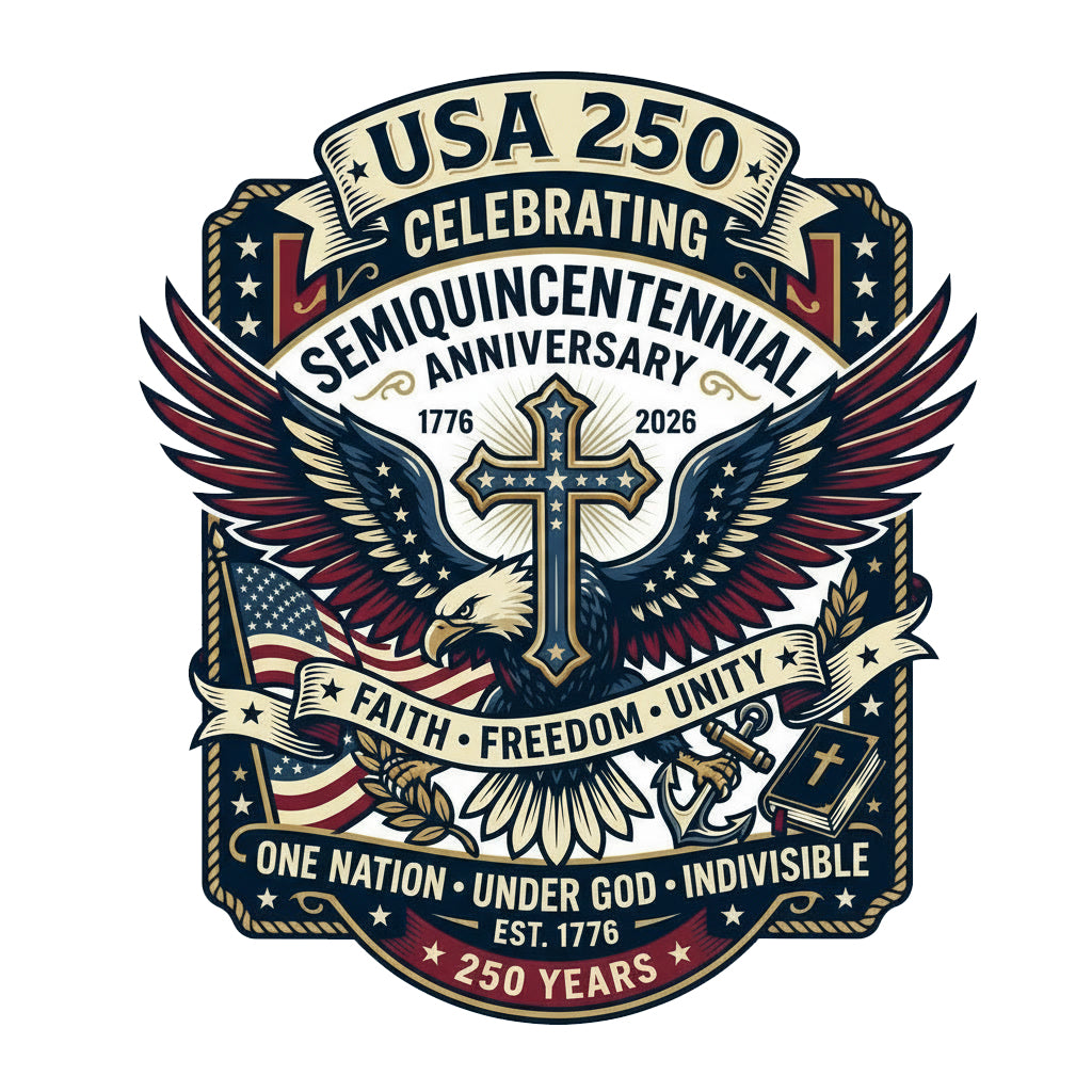250 year Anniversary One Nation Under God V2 Christian Sweatshirt