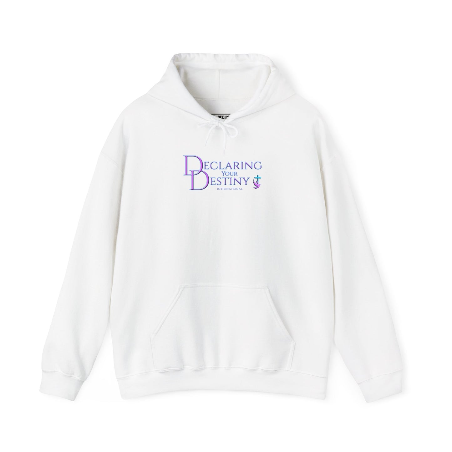 Declaring Your Destiny Purple-Teal logo/ 2 Corinthians 5:7 Unisex Heavy Blend™ Hooded Sweatshirt